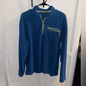 Orvis Blue Half-Zip Pullover with Lime Trim